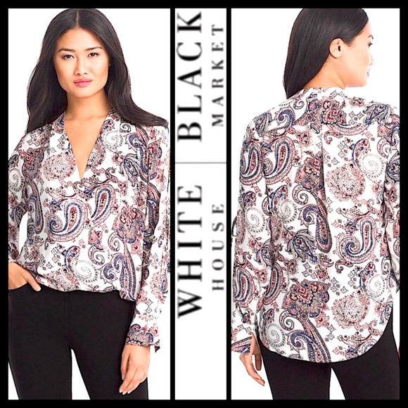 WHBM Paisley Surplice Blouse - Picture 1 of 8